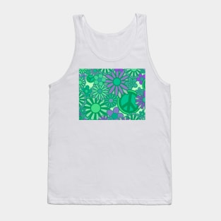 Green flower power Tank Top